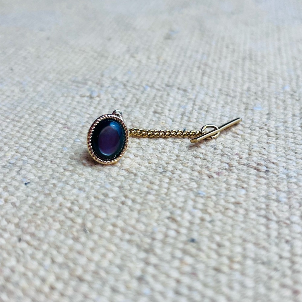 VTG 1980s Gold and Black Tie Tack